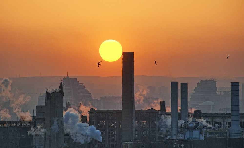 городской закат