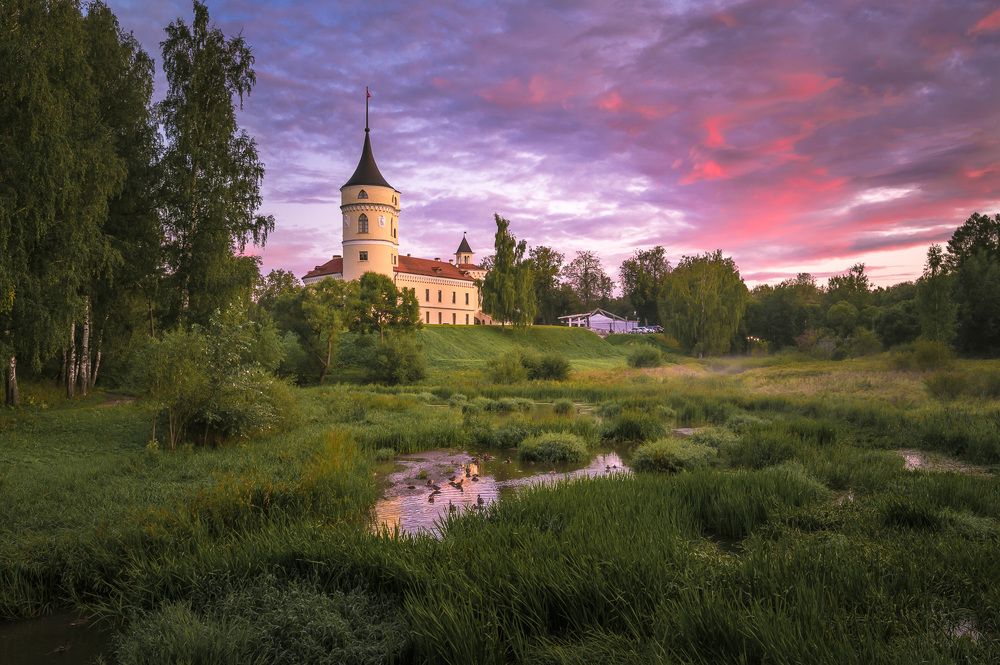 Розовый закат над БИП.