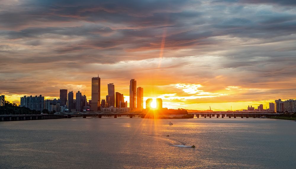 sunset in the rainy season