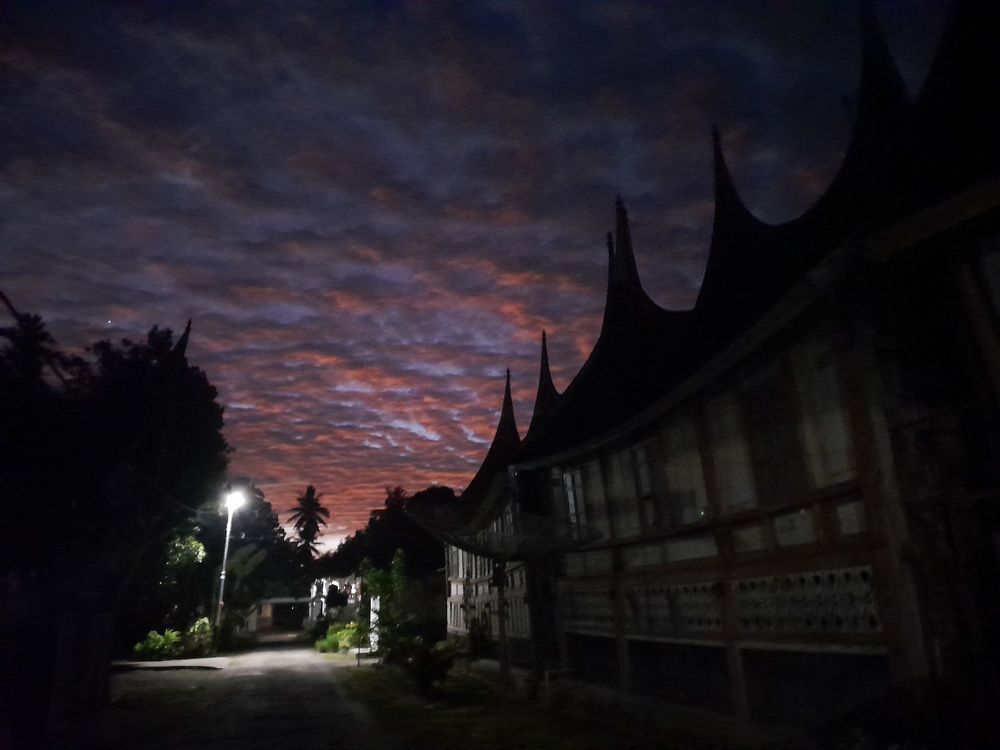 Sunset In Town of Old Big Houses