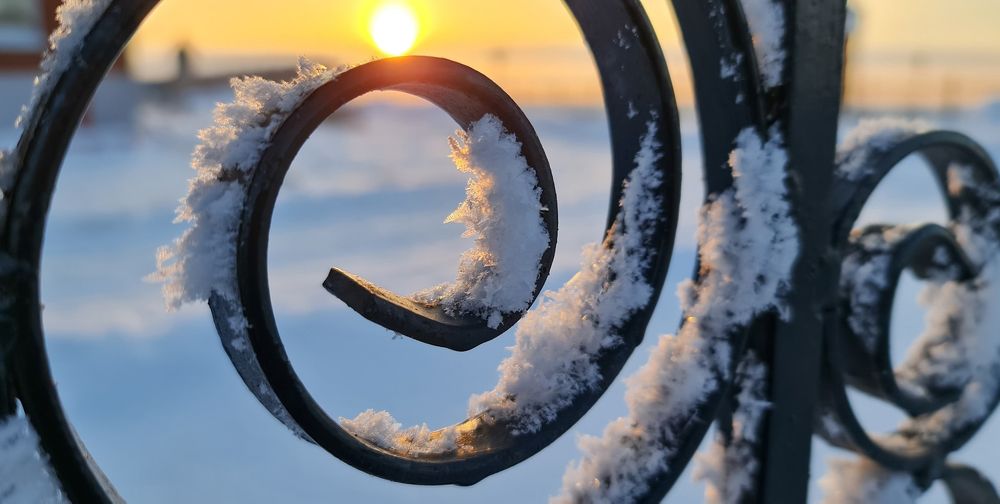 Изморозь на закате.