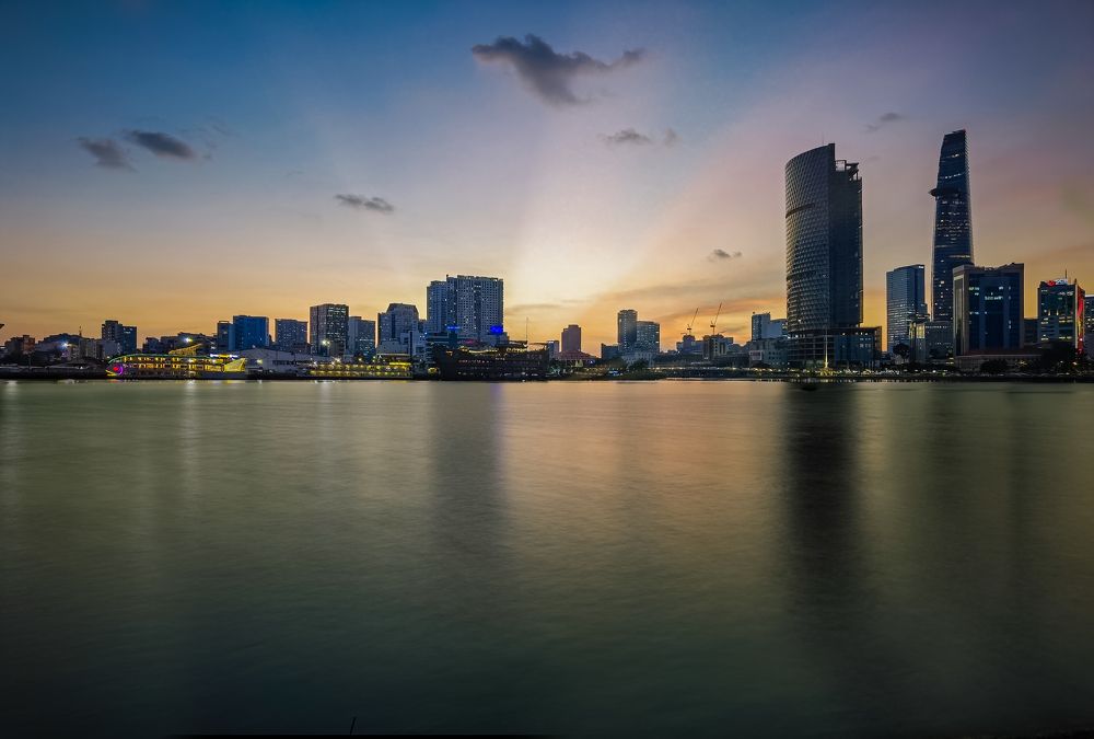 Sunset on Sai gon river