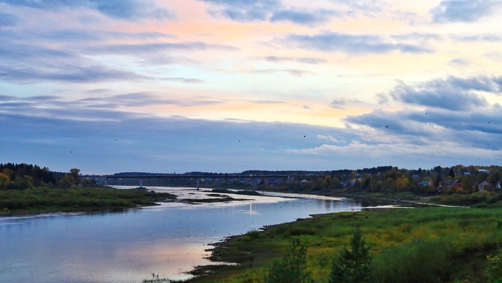 Закат в городе Тотьма.