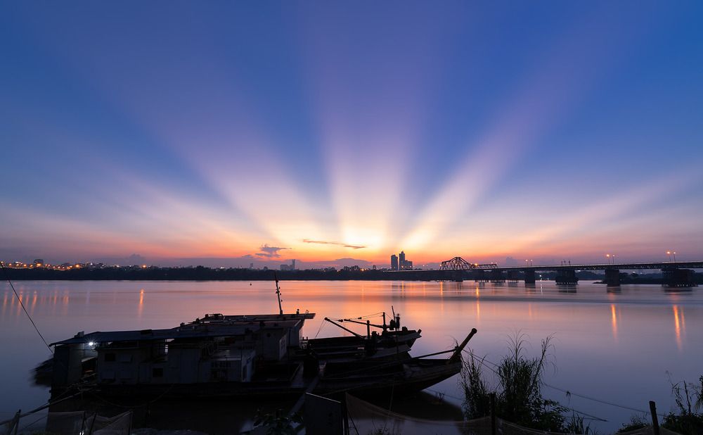 Sunset in a corner of Hanoi City