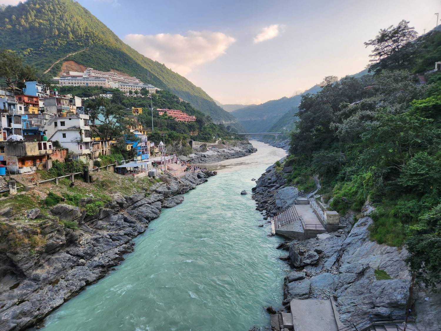 Beautiful view of Ganga river at village of India