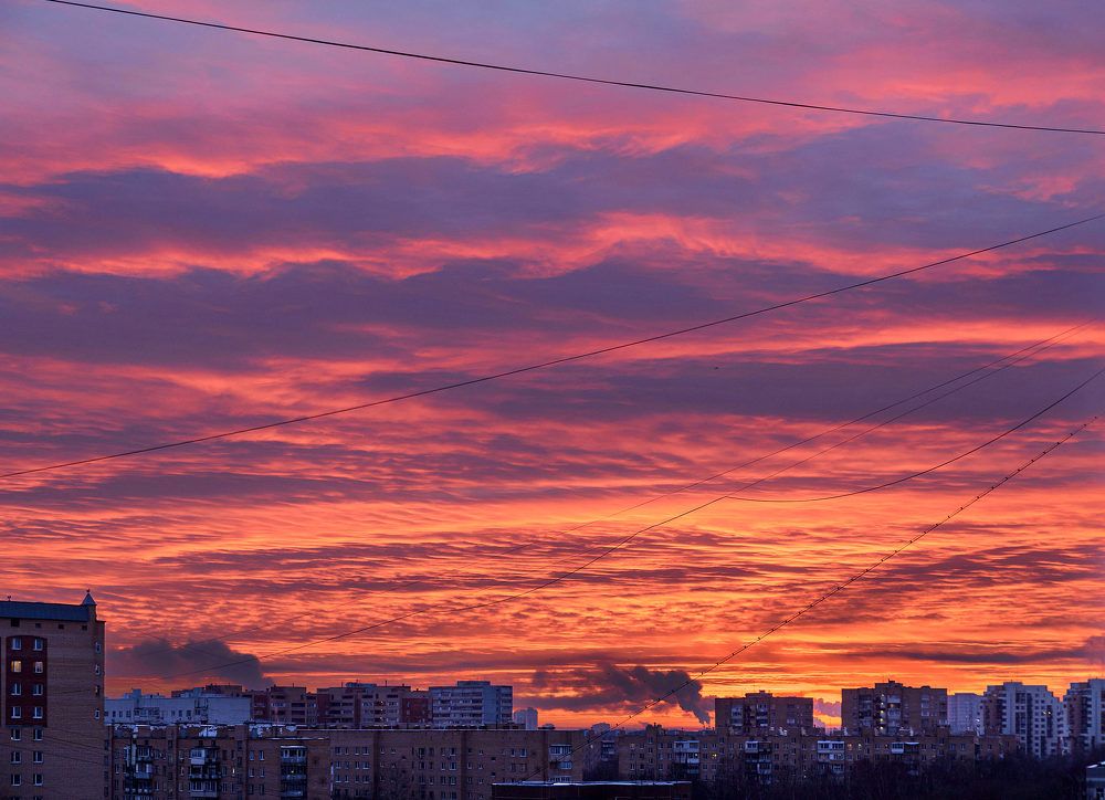 Закатное небо над Химками 08.01.2023 г.