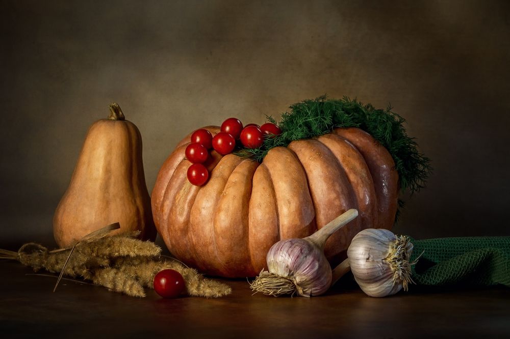 Натюрморт с тыквами.