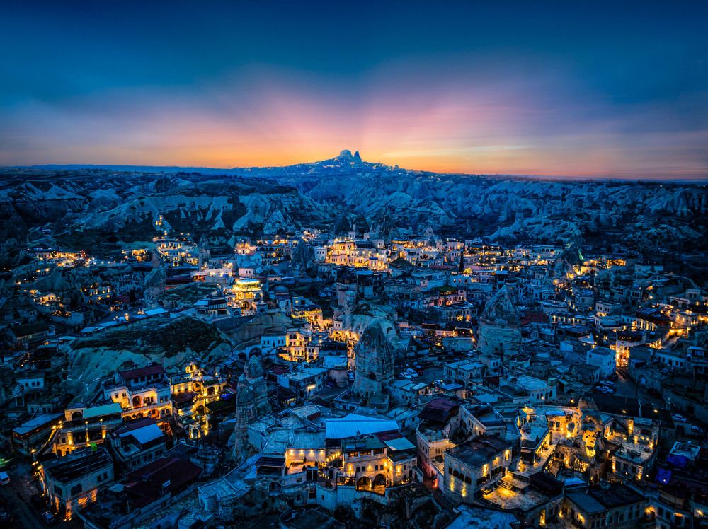 The cave city in the glow