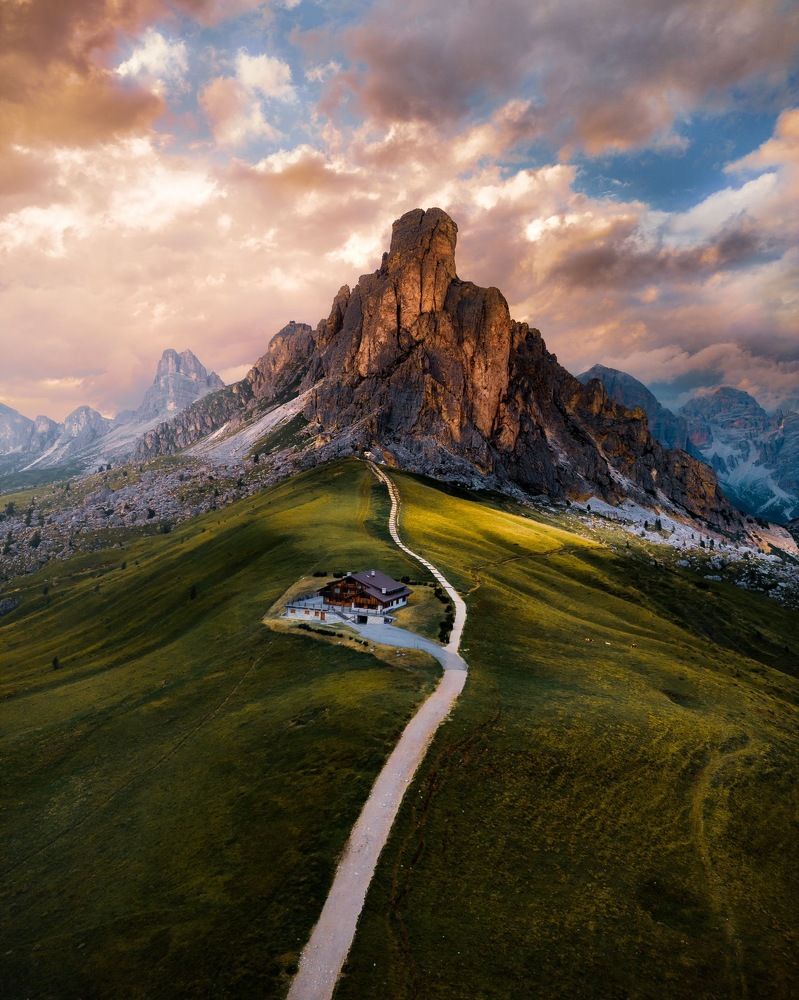 An incredible sunset at the Giau Pass