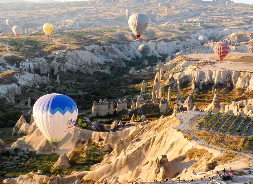 Hot air balloons over the Valley of Love