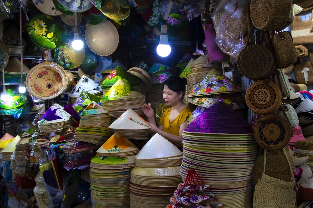 Woman selling hats