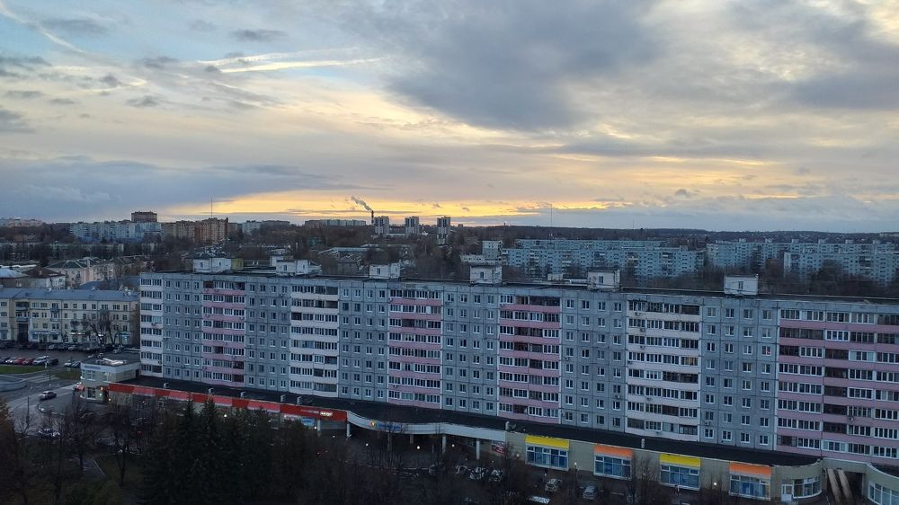 Закат в городе.