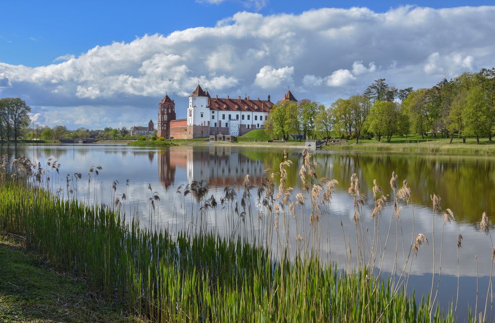 Замок на пруду.