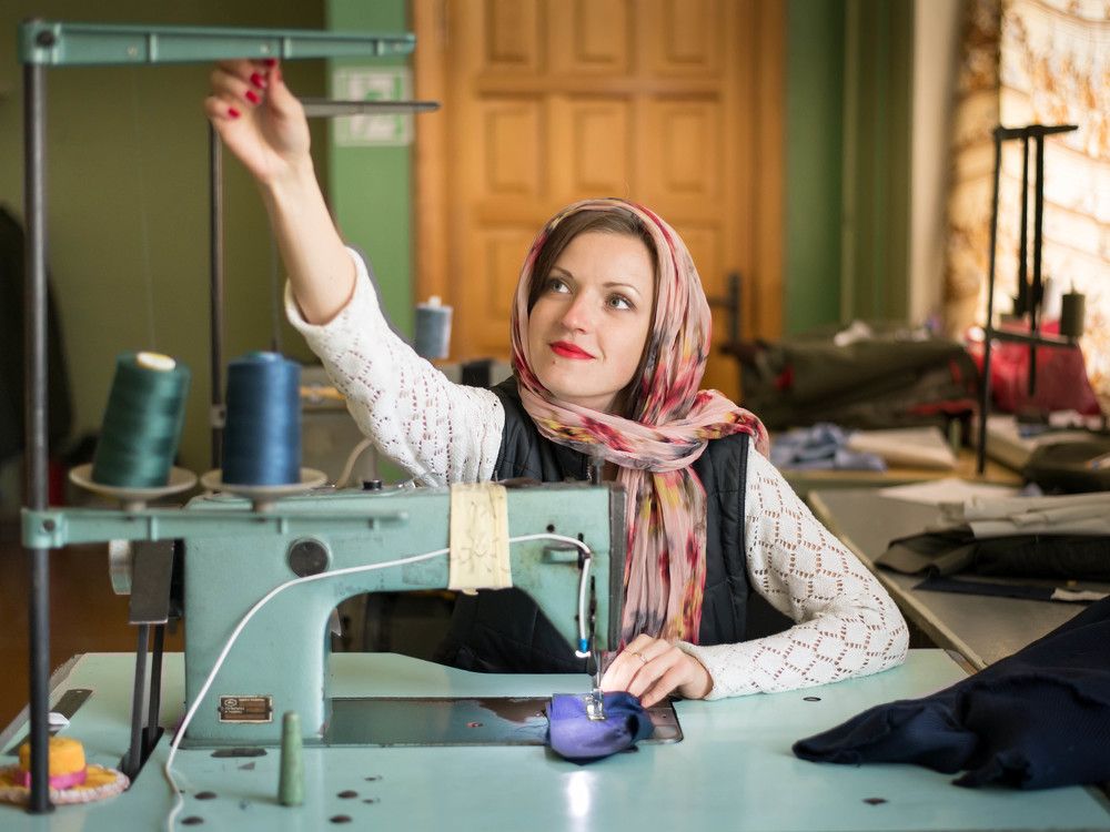 На швейной фабрике