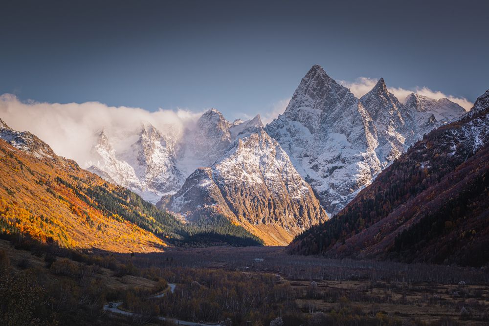 Вид на гору Чотча с Клухорской долины