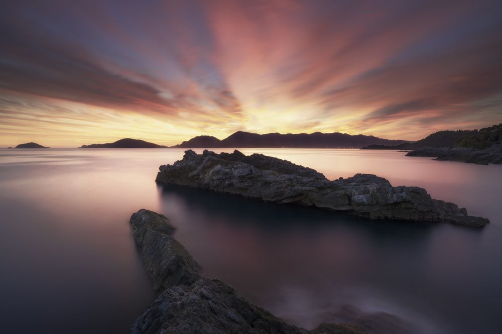 Sunset in Tellaro, Italy