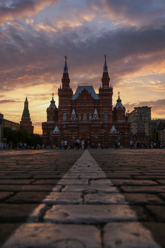 Red Square during sunset.