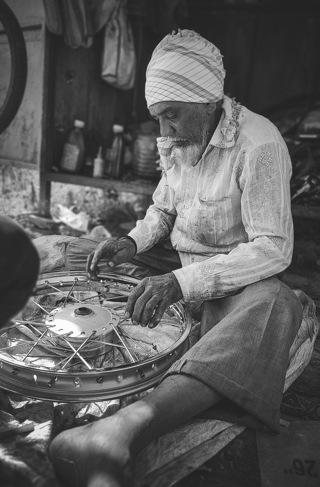 Skilled worker doing his job