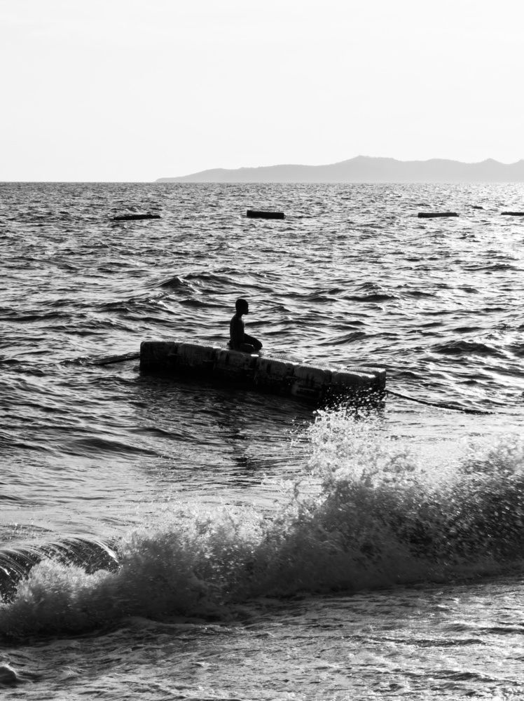 Calm among the waves.