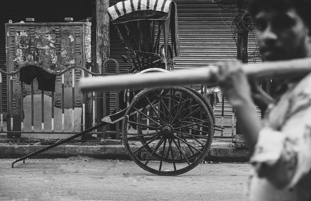 Street of kolkata in black  & white