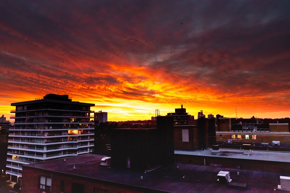 Sky on fire in Toronto