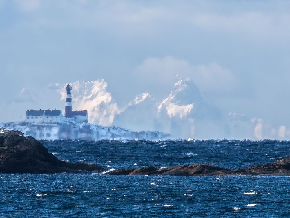 Across the fjord on a windy day.