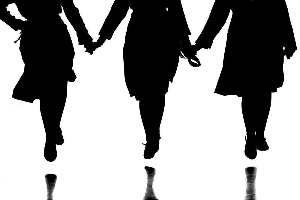 Folk dancers silhouette