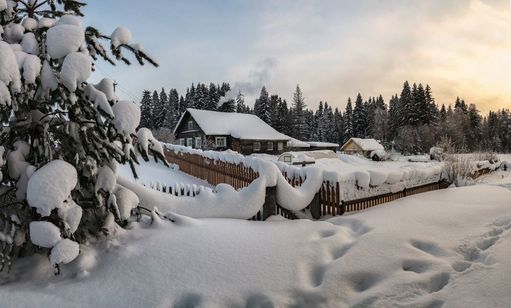 Зима в деревне...