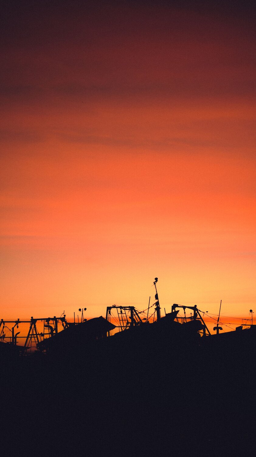 Sunset in city