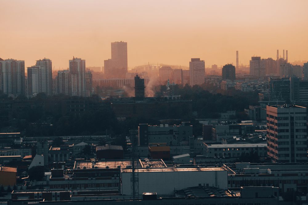 Город, окутанный в закат