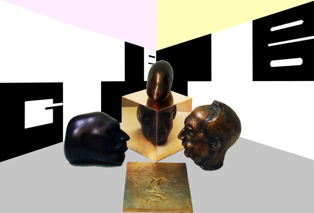 Graphic logo & 2 portraits in one - A. Giacometti/S.Beckett 2023.