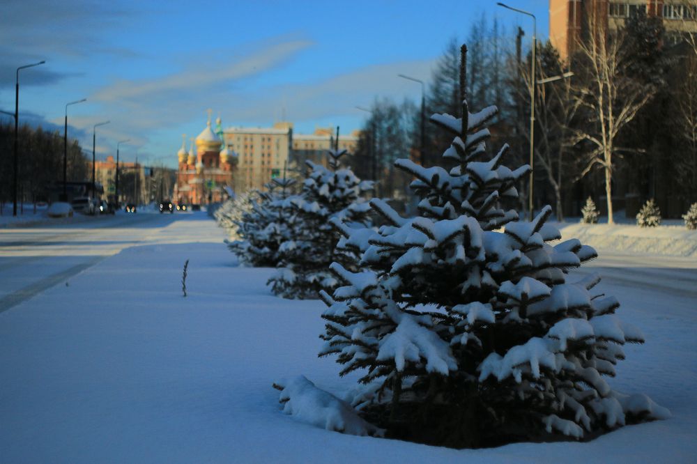 В городе зима