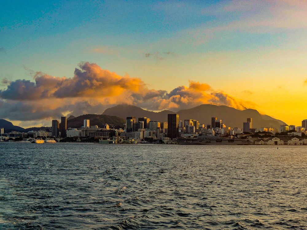 Sunset Rio de Janeiro city.