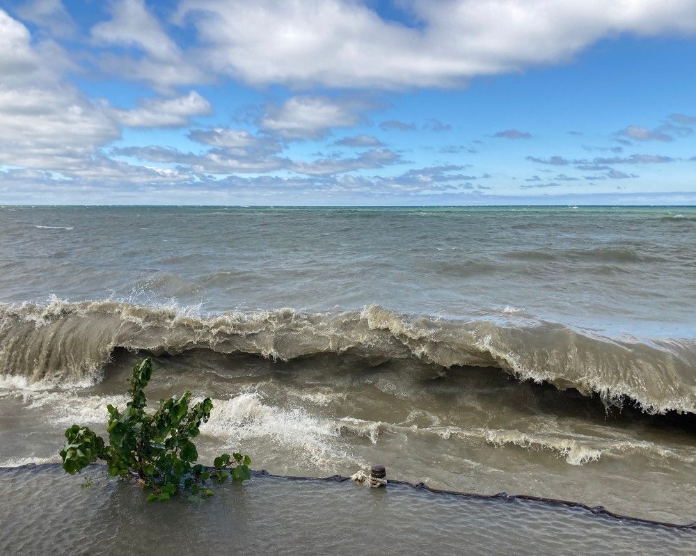 Summer Storm Waves on Lake Erie at Barcelona Beach in Westfield, N.Y.
