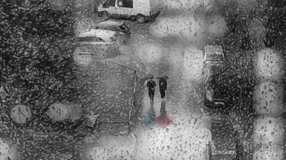 Мы вчера гуляли с дождём