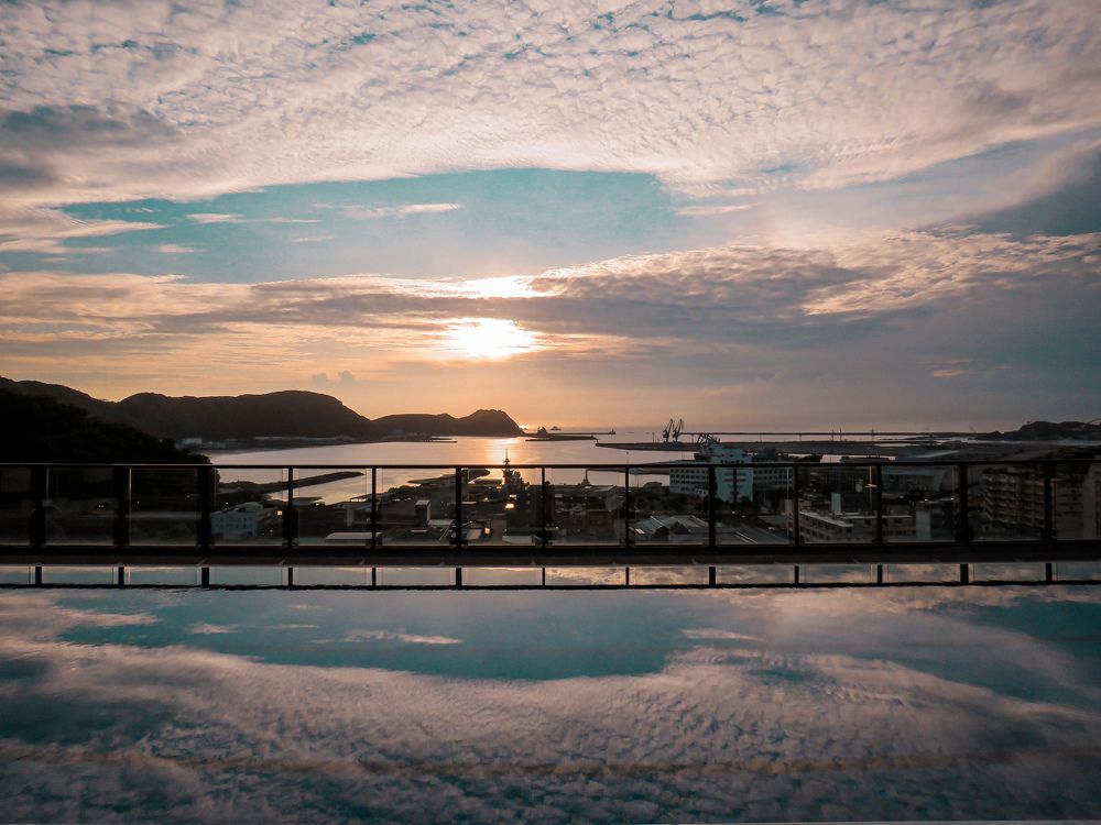 Sunrise time at the port