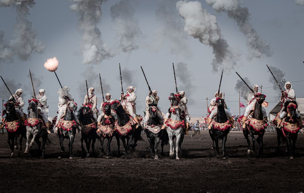 Knights Firing Rifles from Horseback
