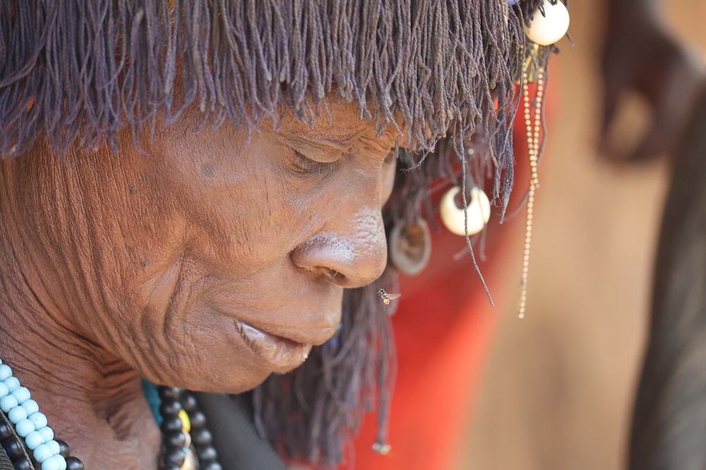 Elderly konso women in the state of deep thought,Ethiopia