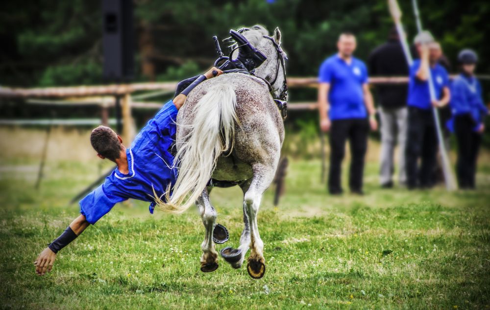 Stuntman on horseback