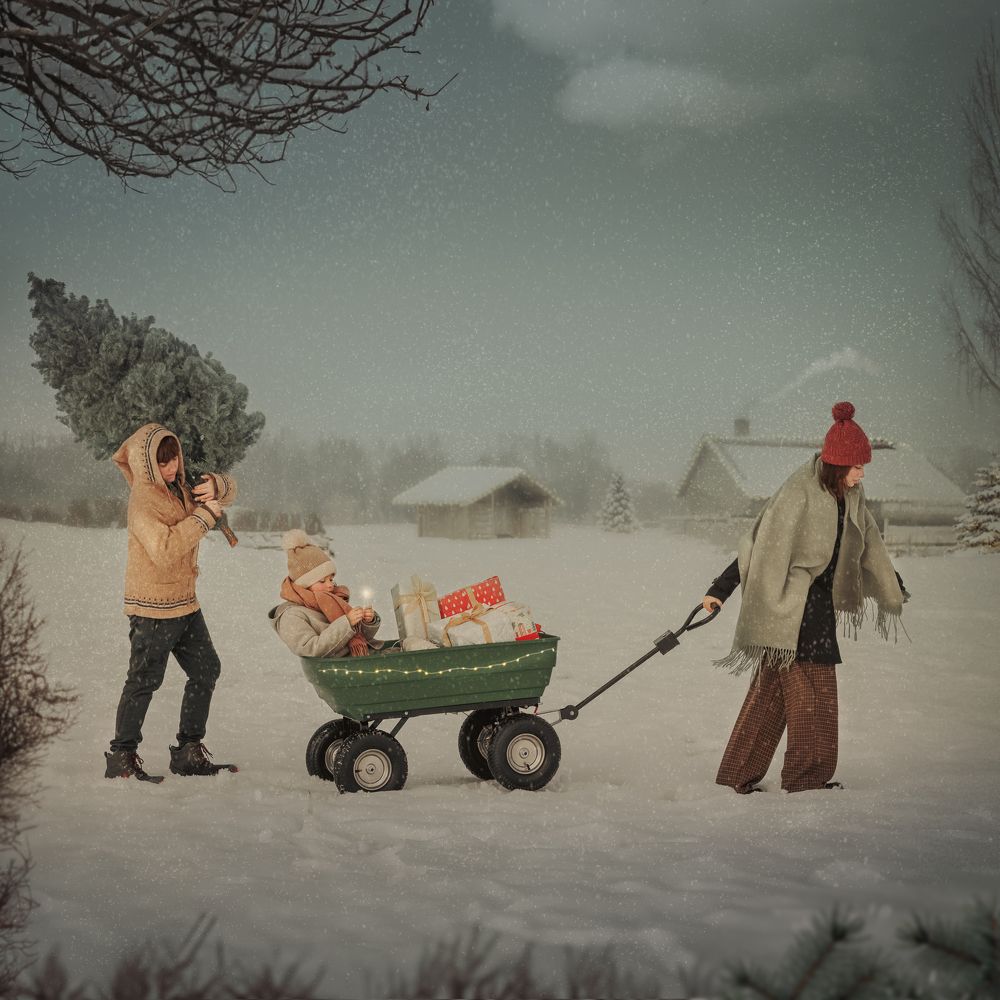 Children enjoying a snow day