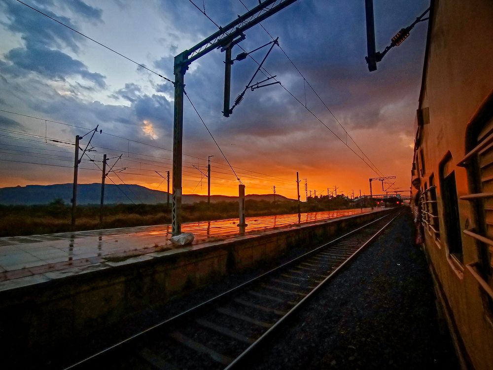 Morning photo in express train.