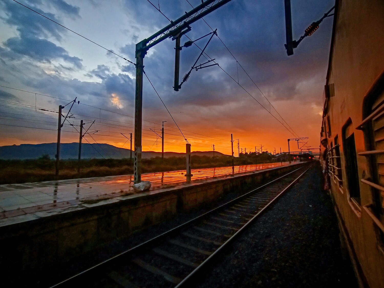 Morning photo in express train.