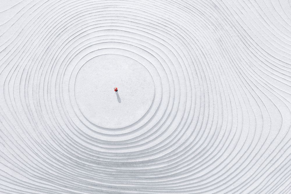 White terraced fields