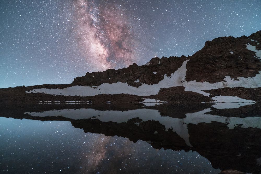 Звезды над озером Зекиркуль, высота 3600 метров, Узбекистан