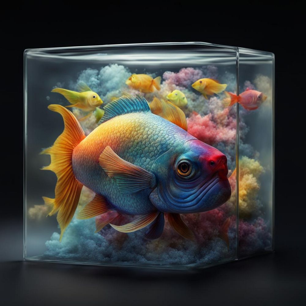 Little fish, big fish, swimming in the water 