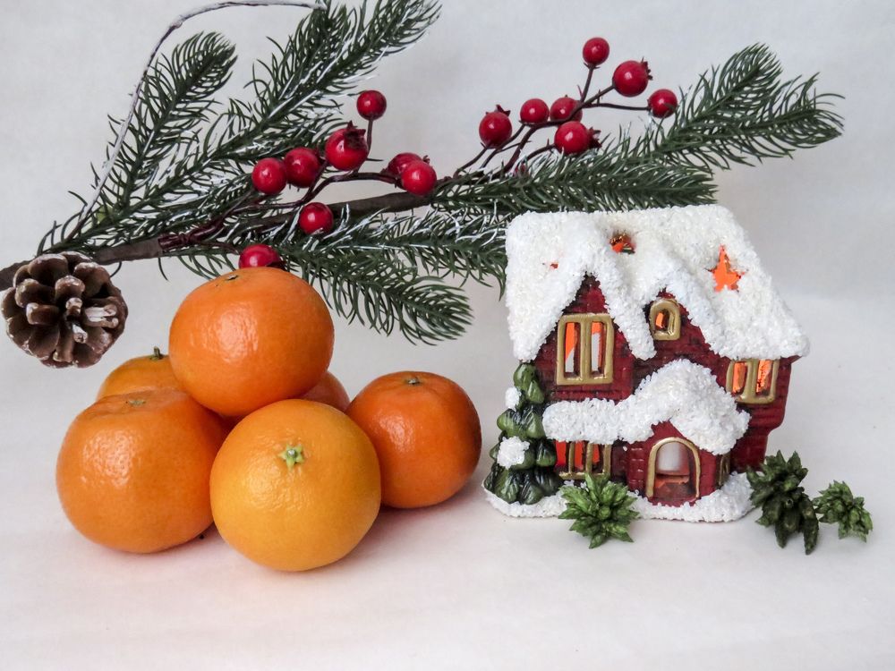 Mandarins and candlestick