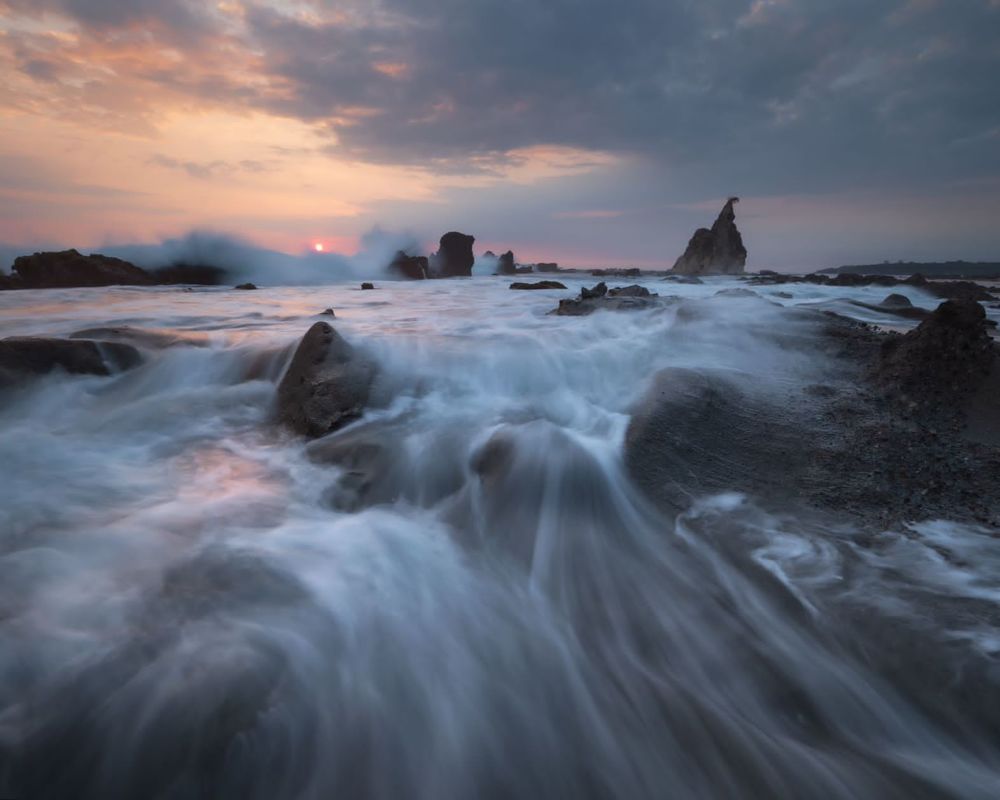 Motion photography at Sawarna Beach Banten Java island Indonesia