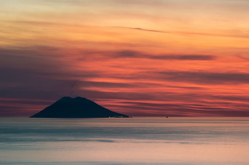 Stromboli at sunset