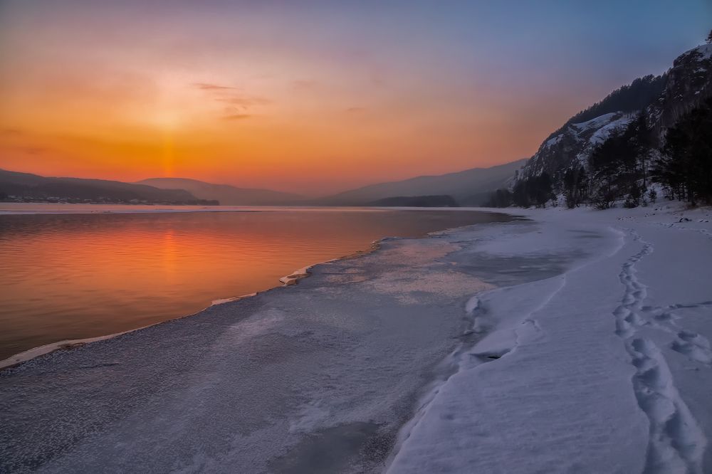 Закат на Енисее