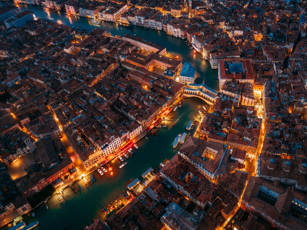 Bridge Rialto in the Night